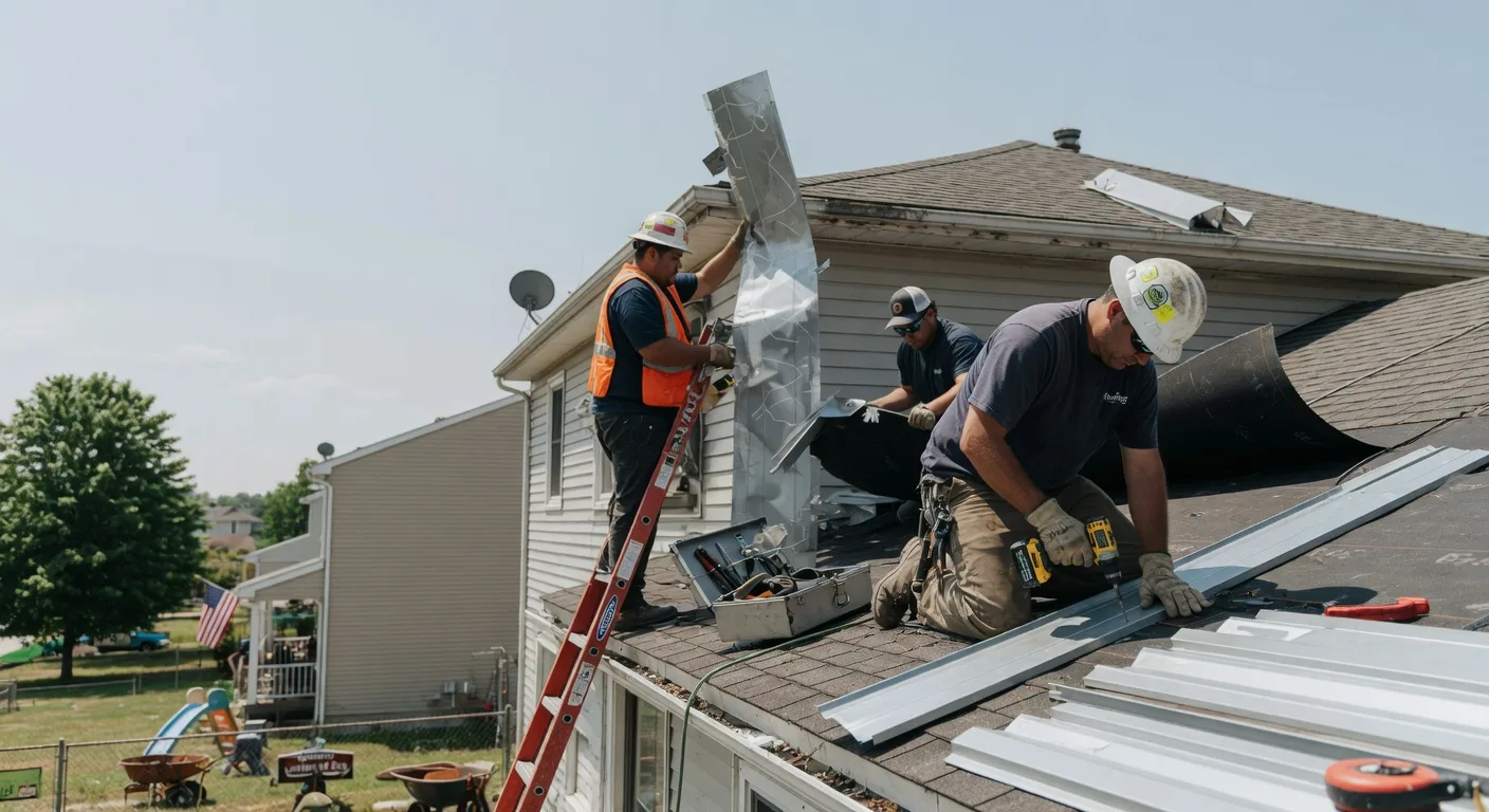 Storm Damage Metal Roof Repair in Linwood, NY
